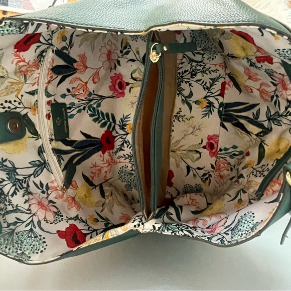 Nanette Lepore Pebbled Faux Leather Green Shoulder Bag - Picture 4 of 8